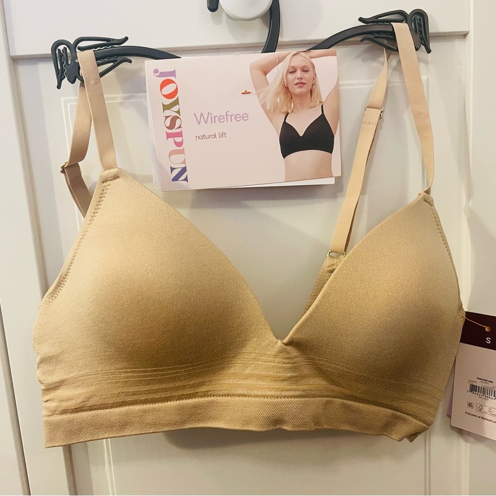 Tan Seamless Wireless Bra with Adjustable Straps